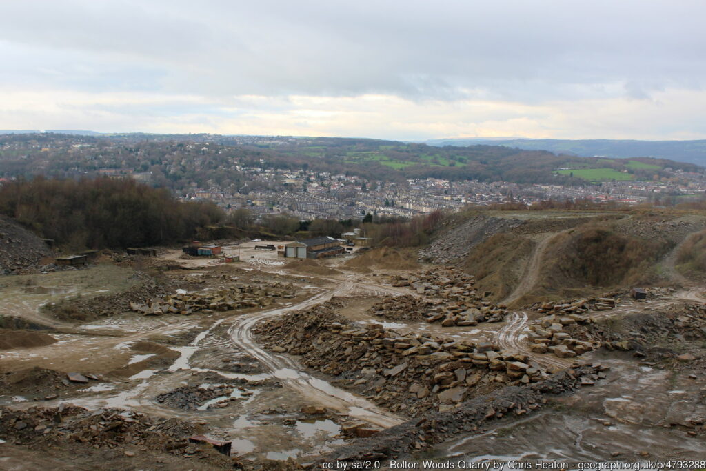 Fig 46 Bolton Woods Quarry Bradford which still produces dimensional stone. 