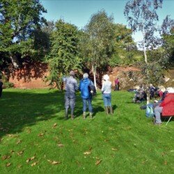 2019 Residential Weekend - Lunch in our guide's garden, a Triassic sandstone quarry